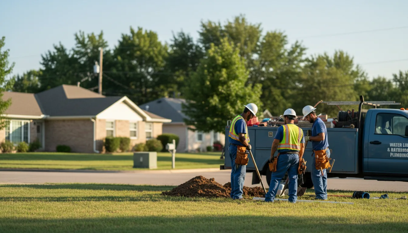Residential water line and bathroom plumbing service in Bonnots Mill, MO